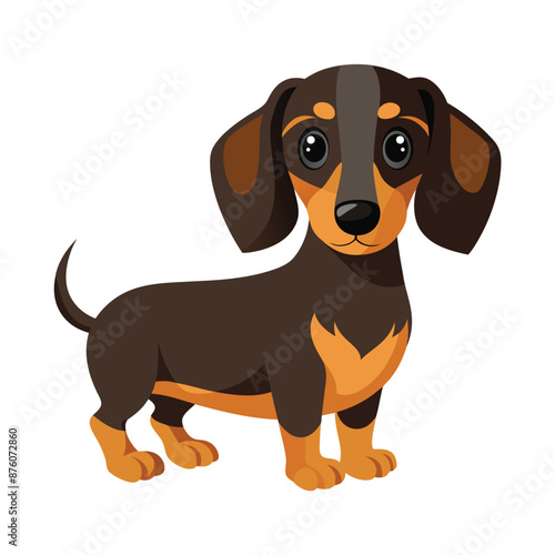 Illustration of Cute Baby Dachshund Dog Isolated