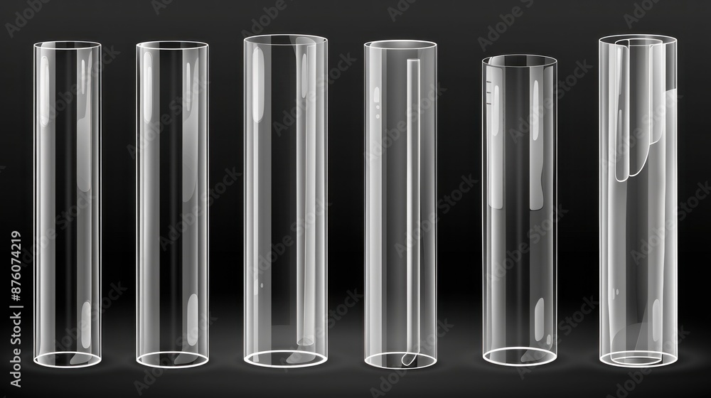 Set of Six Transparent Cylinders Set of Six Transparent Cylinders