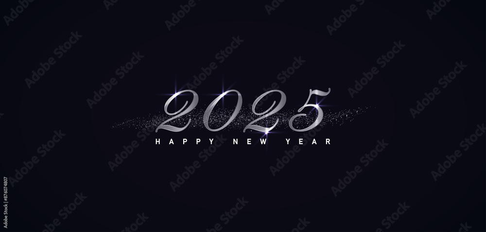 Silver on black background, celebrating the New Year Silver on black background, celebrating the New Year