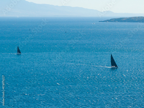 Bodrum City and Coast in the Summer Season Drone Photo, Bodrum Mugla, Turkiye (Turkey) photo