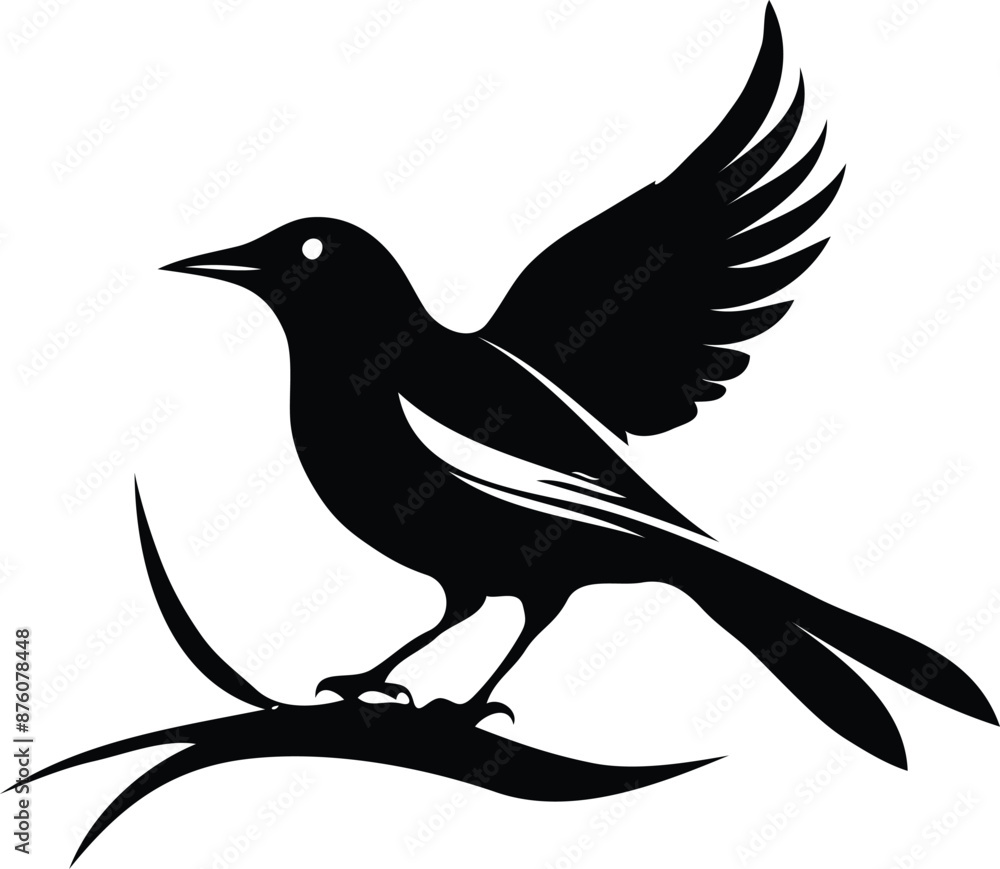 Bird icon, silhouette, logo on white background Art & Illustration Bird icon, silhouette, logo on white background Art & Illustration