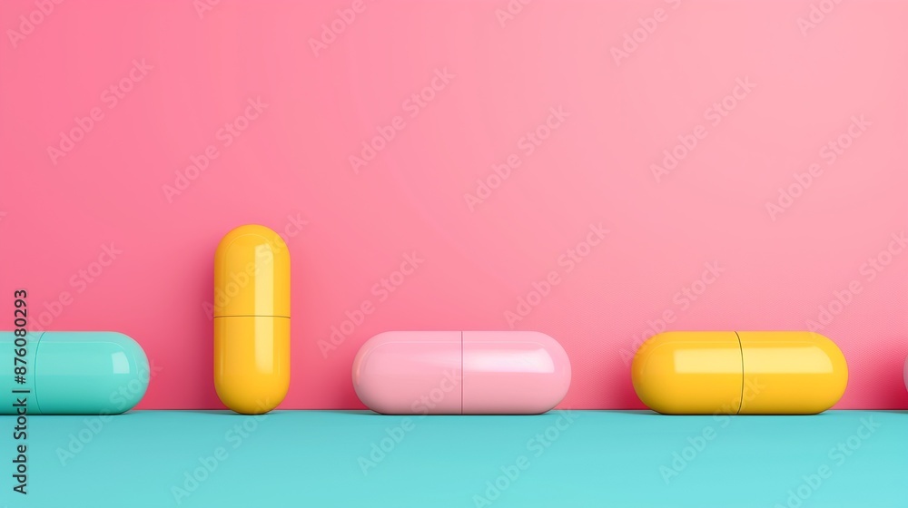 Brightly colored 3D podiums with elements of medical science, ideal for illustrating healthcare advancements and scientific breakthroughs. Clean and Clear Color, Realistic Photo, , Minimalism, Brightly colored 3D podiums with elements of medical science, ideal for illustrating healthcare advancements and scientific breakthroughs. Clean and Clear Color, Realistic Photo, , Minimalism,