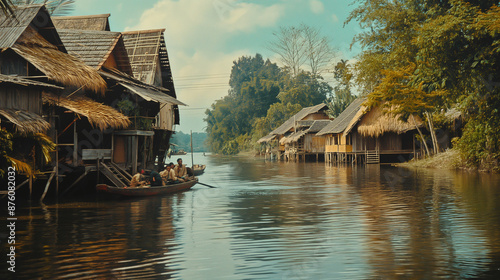 Thai, Thai House, Boat, River