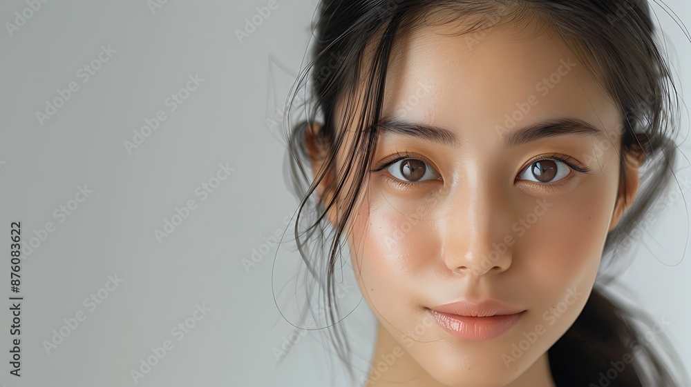 asian woman looking at camera isolated on white background asian woman looking at camera isolated on white background