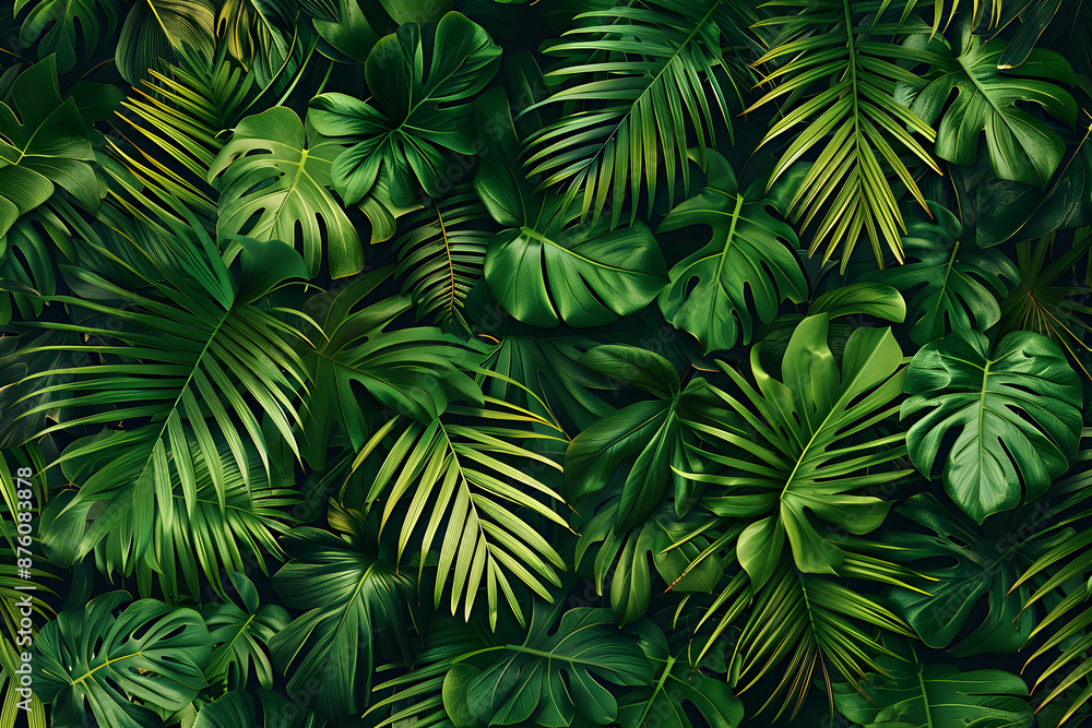 Tropical Palm Leaf Pattern in Natural Setting Tropical Palm Leaf Pattern in Natural Setting