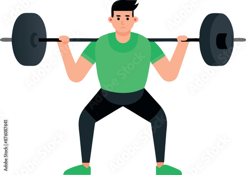 A person lifting a barbell, representing weightlifting, strength training, exercise, and bodybuilding.