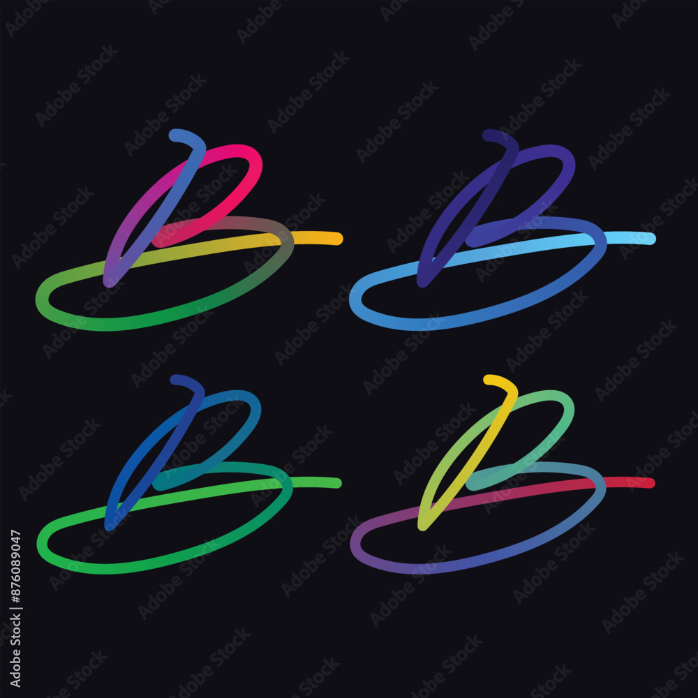 Obraz premium Modern and unique letter B initials logo design