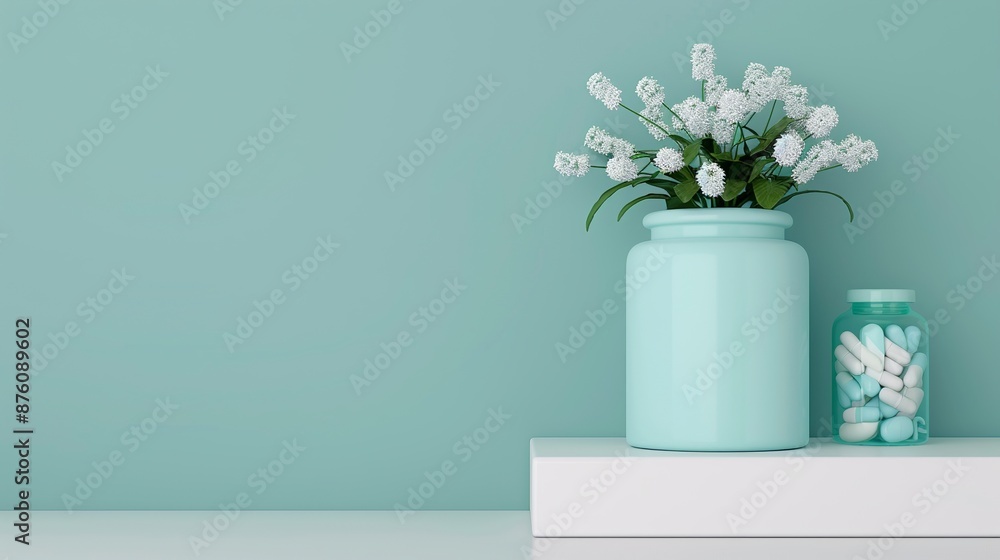 Sleek 3D podium with medical science graphics such as medical diagnostics and healthcare treatments, ideal for modern healthcare presentations. Clean and Clear Color, Realistic Photo, , Minimalism, Sleek 3D podium with medical science graphics such as medical diagnostics and healthcare treatments, ideal for modern healthcare presentations. Clean and Clear Color, Realistic Photo, , Minimalism,