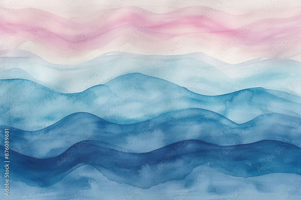 watercolor background blue and pink waves with space for text watercolor background blue and pink waves with space for text