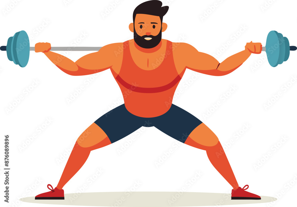 An athlete performing a weightlifting exercise. An athlete performing a weightlifting exercise.