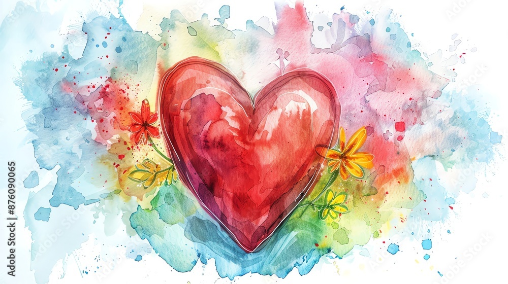 Create a watercolor illustration of a sacred heart with ample copy space Create a watercolor illustration of a sacred heart with ample copy space