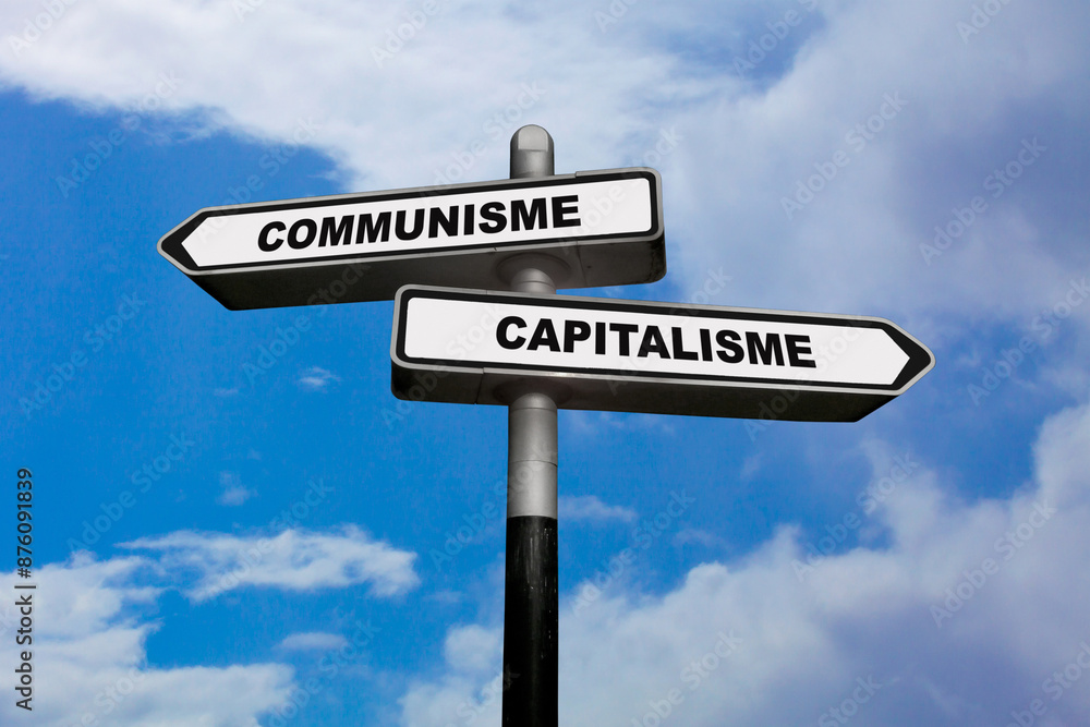Communism or Capitalism - French direction signs Communism or Capitalism - French direction signs