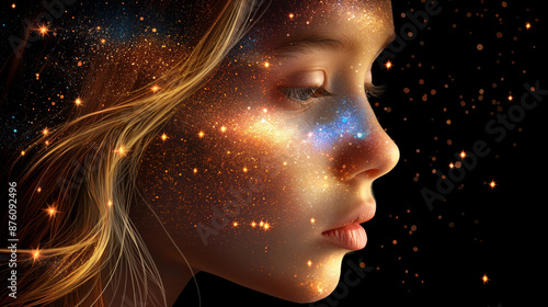 background with a silhouette of a girl