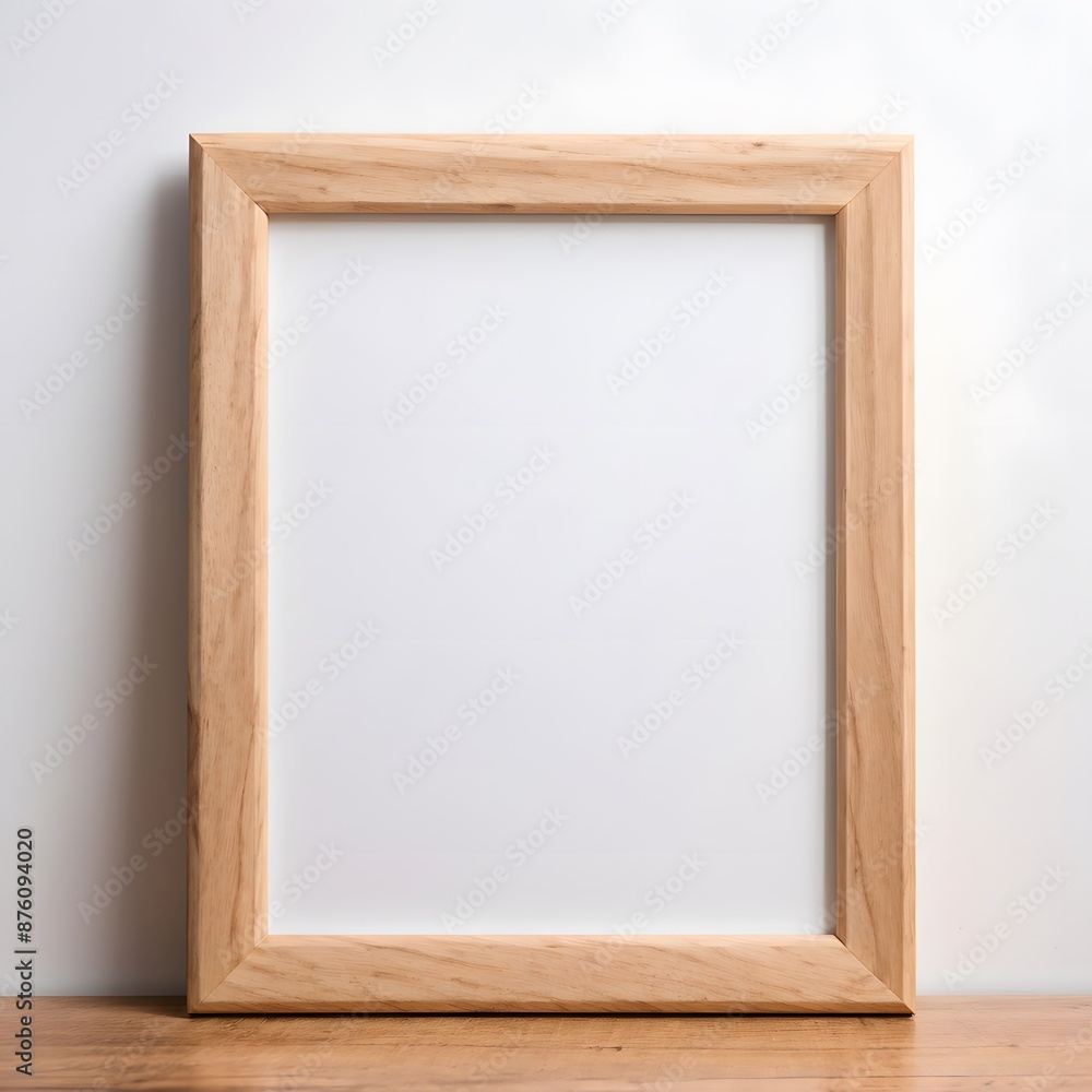 wooden picture frame on a wooden table wooden picture frame on a wooden table