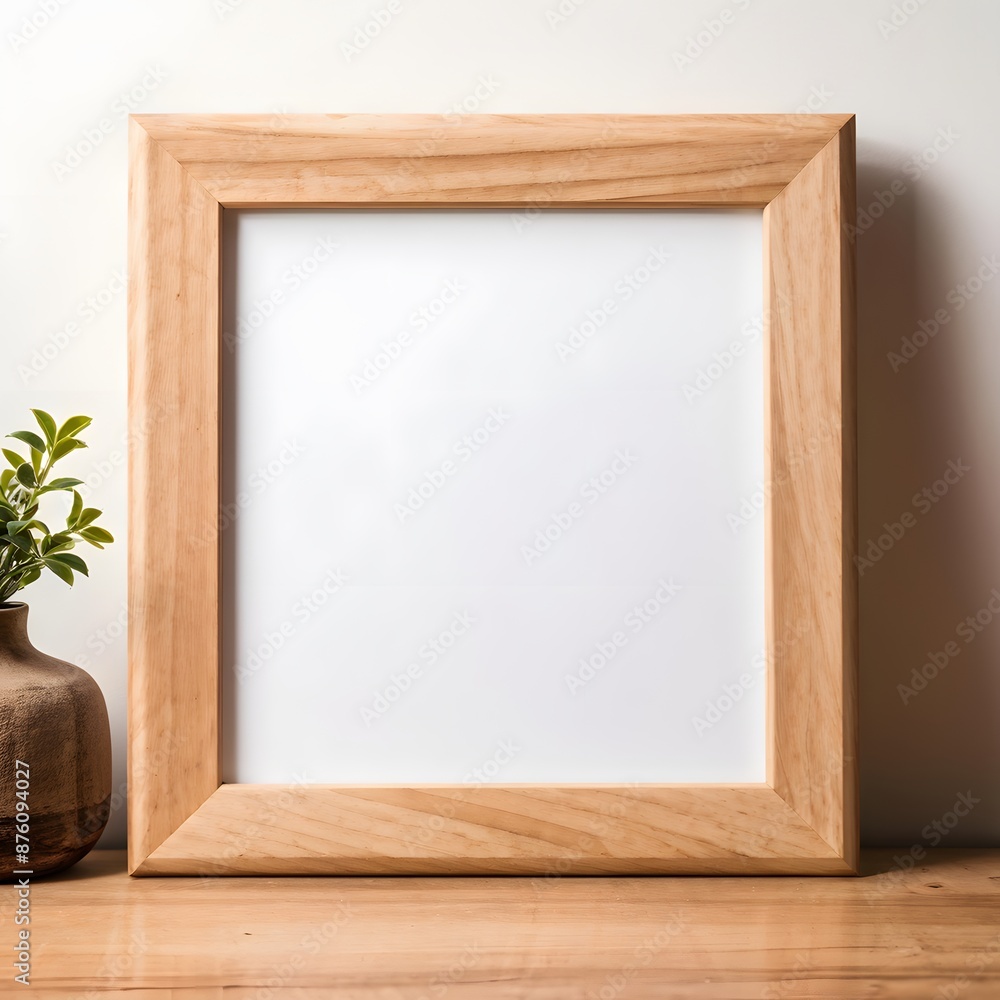 wooden picture frame on a wooden table wooden picture frame on a wooden table