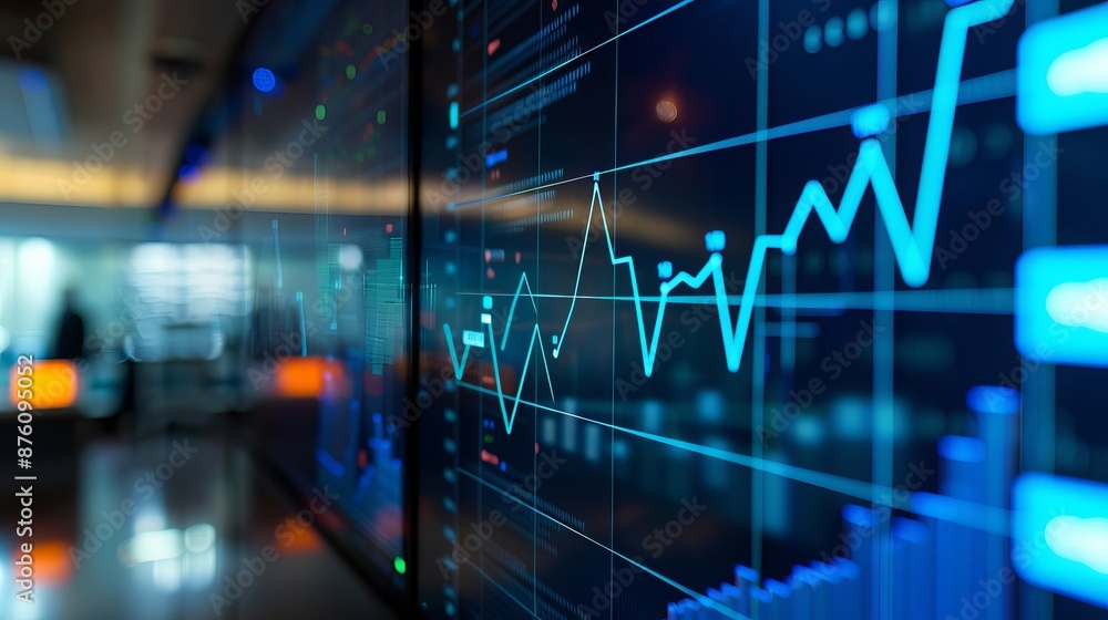 Financial stock market. Abstract financial chart with graph and stack of coins in Double exposure style background. Growing business graph with rising up trend Financial stock market. Abstract financial chart with graph and stack of coins in Double exposure style background. Growing business graph with rising up trend