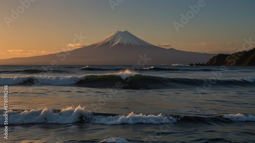 Tranquil Sunset Over Mount Fuji