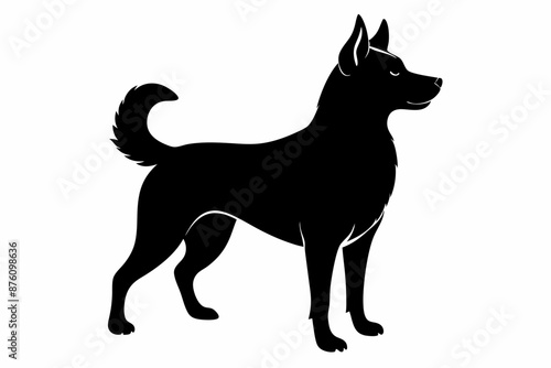 Dog silhouette vector, dog breeds puppy silhouette