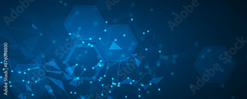 Neural network concept. Connected cells with links. High technology process. Abstract background. vector art.