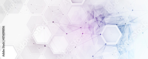 Neural network concept. Connected cells with links. High technology process. Abstract background. vector art.