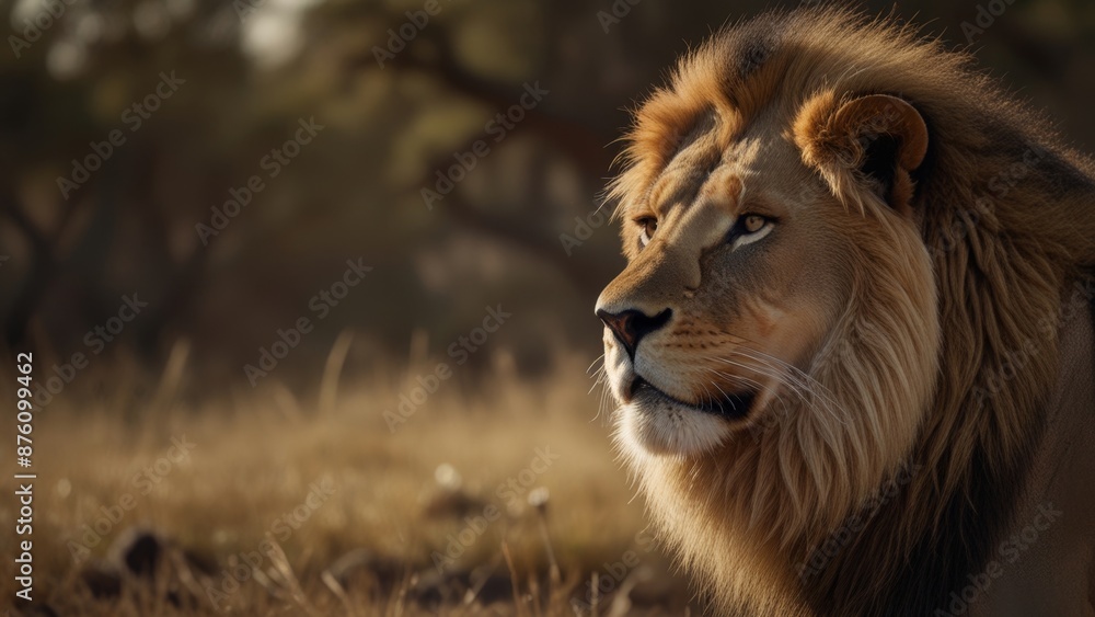 Fototapeta premium Majestic Lion in Natural Habitat