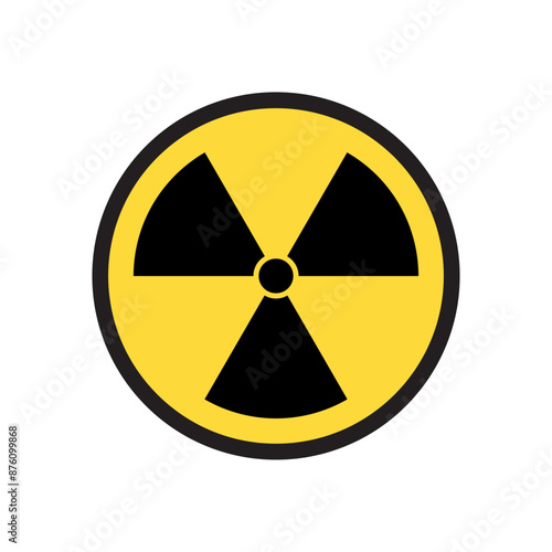 Nuclear Hazard Ionizing Radiation Danger X Rays Trefoil Warning Symbol Black and Yellow Icon. radiation warning sign, black and yellow hazard symbol