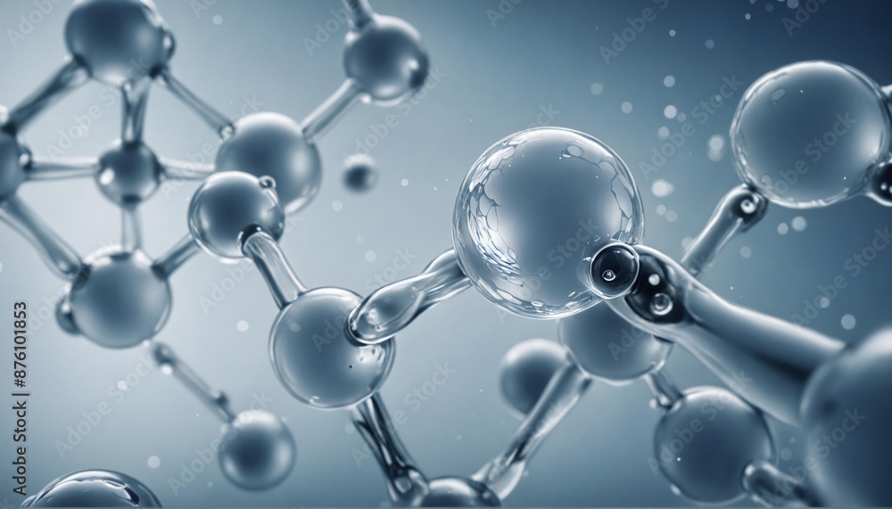 Microscopic view of cosmetic molecule research, futuristic biotechnology in skin care development