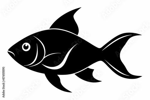 Fish silhouette vector, black fish icon