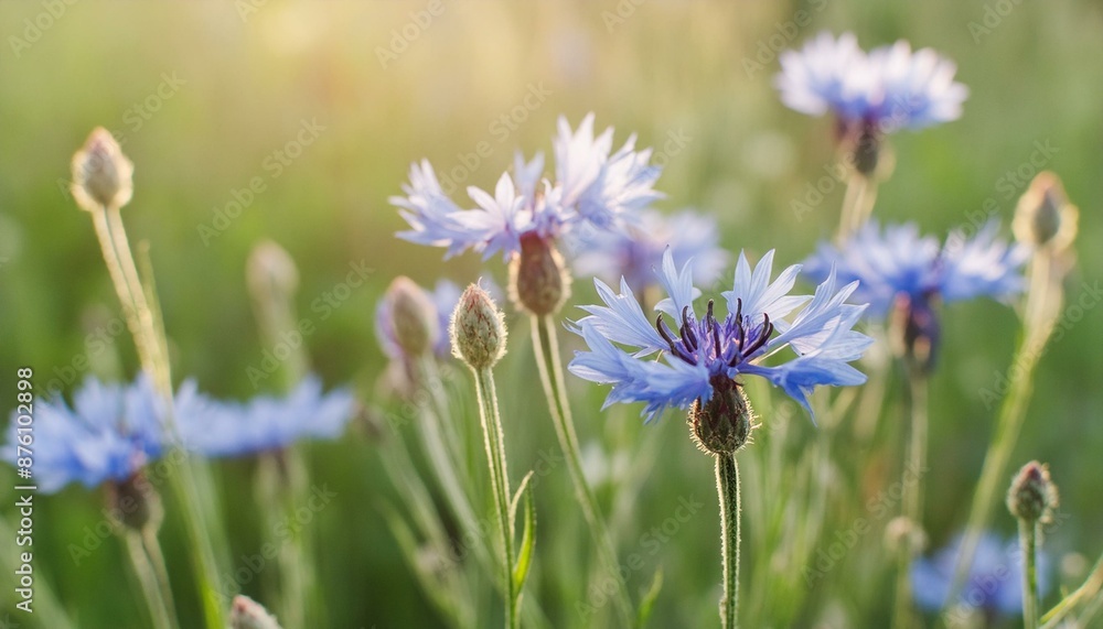 close up of cornflowers. Selective focus close up of cornflowers. Selective focus