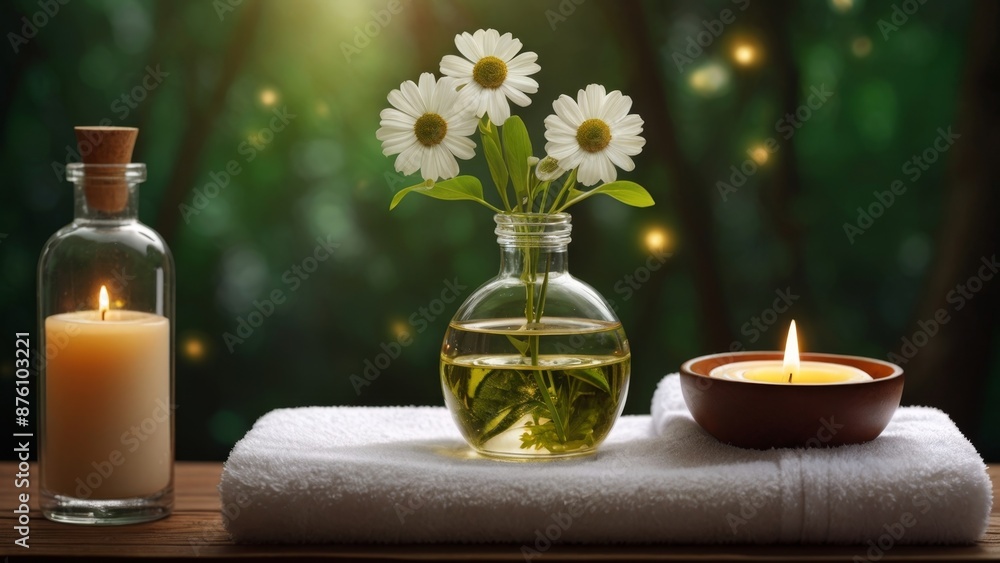 Spa Relaxation with Candle and Flowers Spa Relaxation with Candle and Flowers