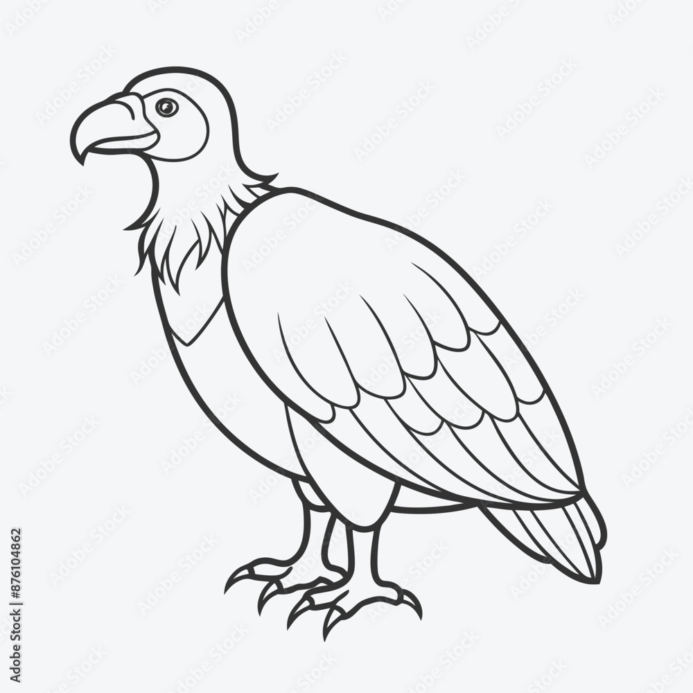 Fototapeta premium Stunning Condor Line Art Vector Illustration