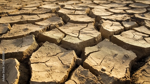 Cracked earth in a dry field, symbolizing the increasing prevalence of droughts and their impact on agriculture