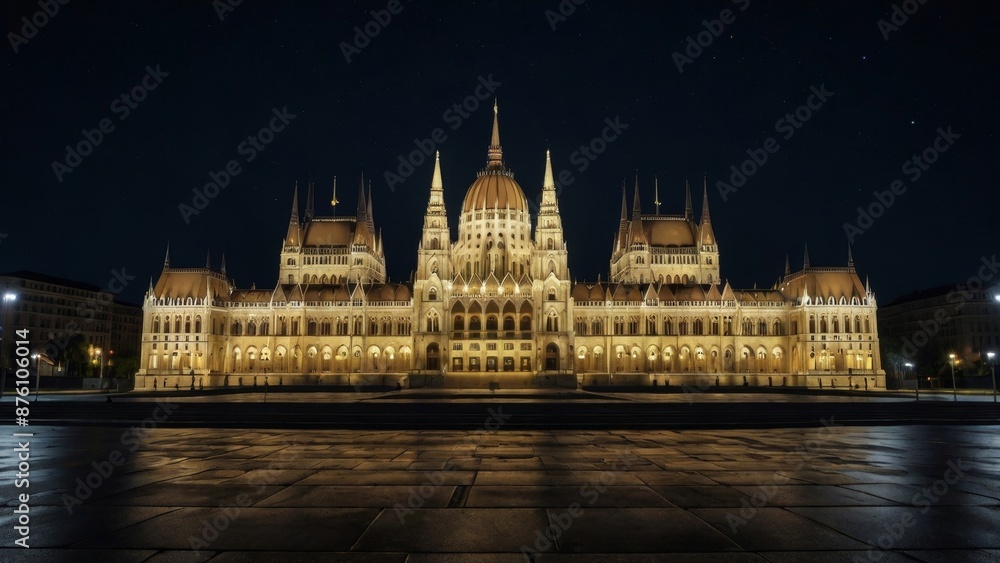 Fototapeta premium Illuminated Night View of Parliament