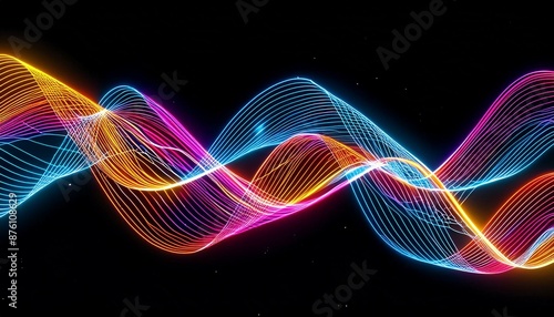 Vibrant Light Wave on Black 