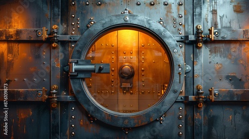 Wallpaper Mural Metallic safe door, representing security and protection. A solid steel vault for banking and storage, highlighting the importance of safety and trust. A vintage Torontodigital.ca