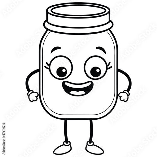 A mason jar funny vector art illustration