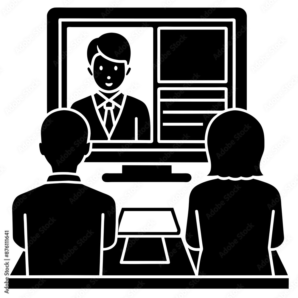 Online lesson vector art illustration Online lesson vector art illustration