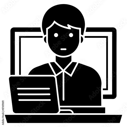 Online lesson vector art illustration