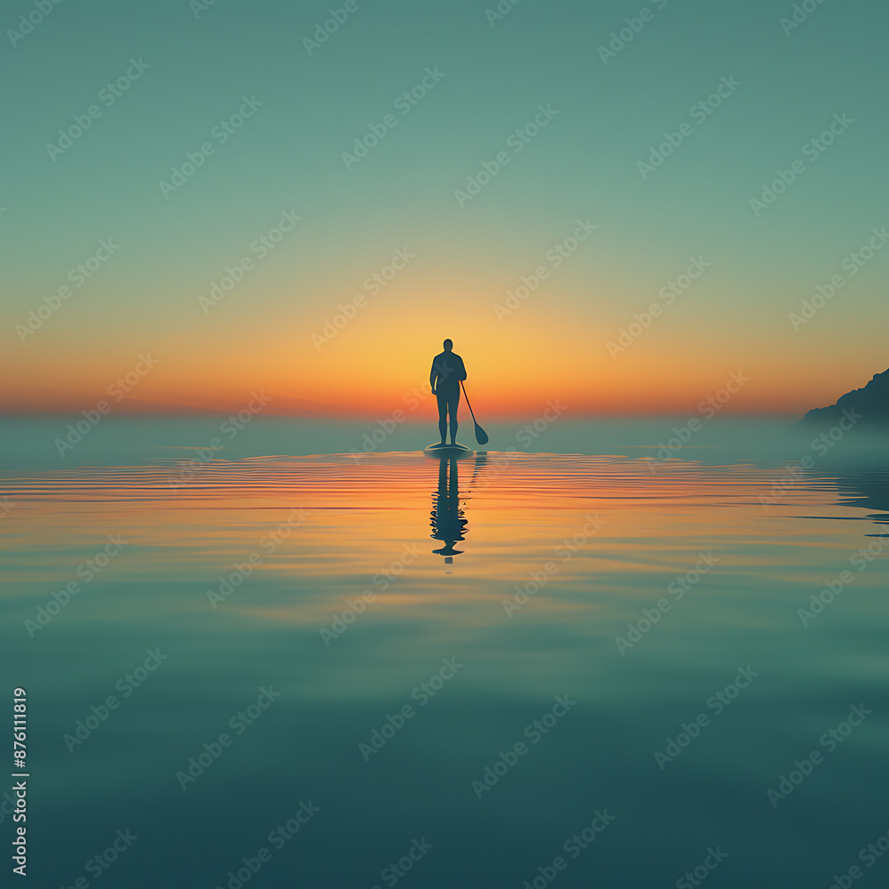 Peaceful Paddleboard Sunset Peaceful Paddleboard Sunset