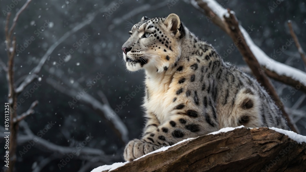 Obraz premium Majestic Snow Leopard Portrait