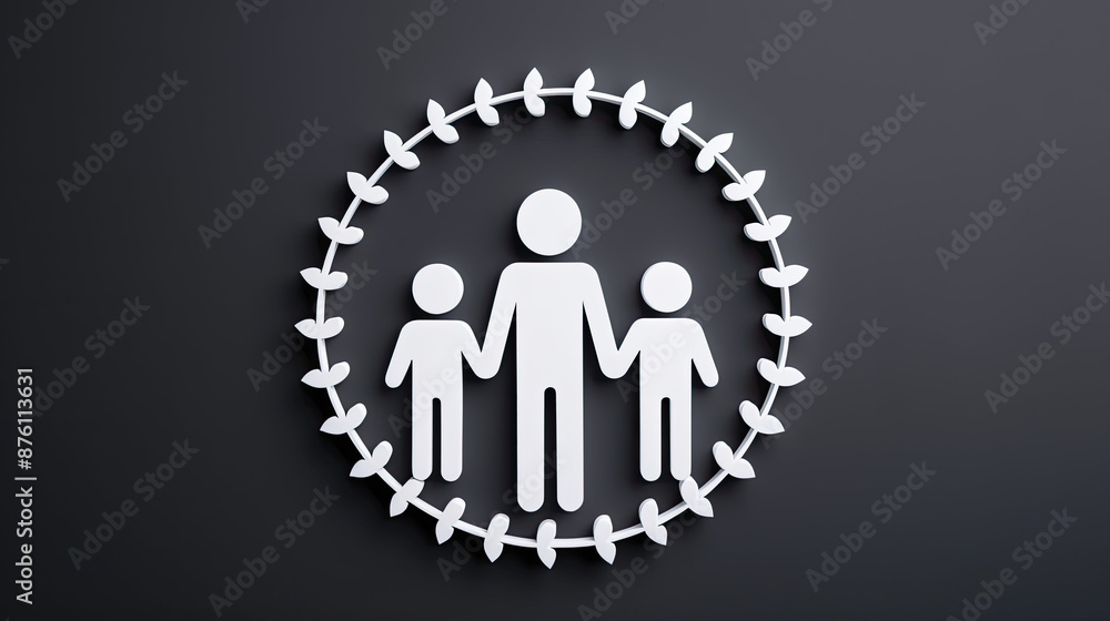 3D illustration of a family. 3D illustration of a family.
