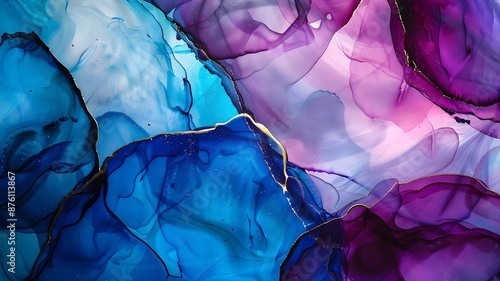  Abstract colorful wave background design. Alcohol ink wave stripe banner