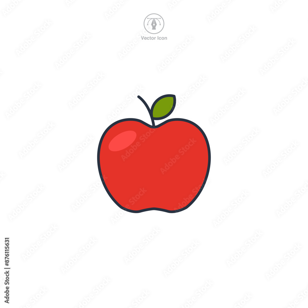 Apple Fruit Icon symbol vector illustration isolated on white background Apple Fruit Icon symbol vector illustration isolated on white background