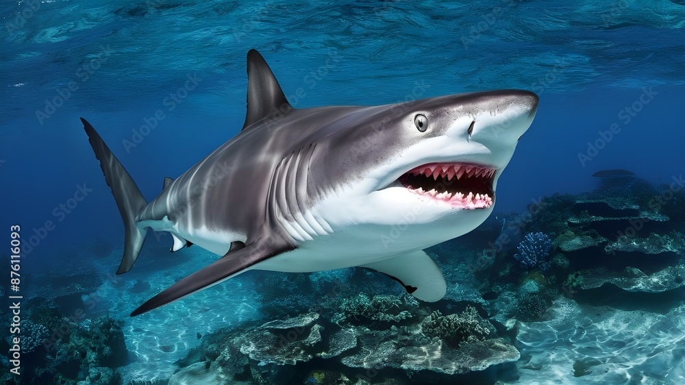 Fototapeta premium Ocean life, Underwater life, Humpback whale