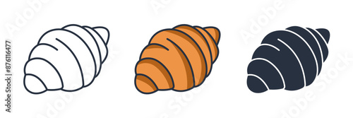 croissant Icon symbol vector illustration isolated on white background