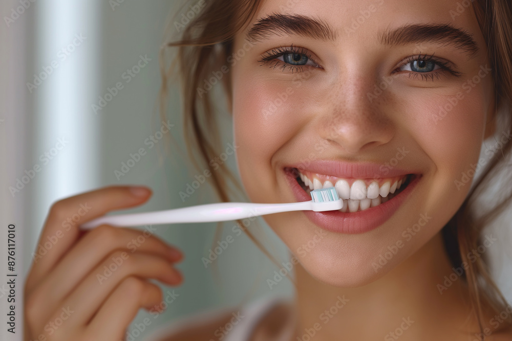 Innovative whitening toothpaste, women's smiles with beautiful white teeth Innovative whitening toothpaste, women's smiles with beautiful white teeth