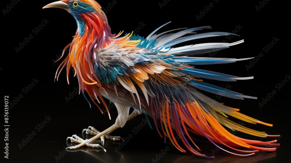 Fototapeta premium a colorful peacock with a colorful tail feathers