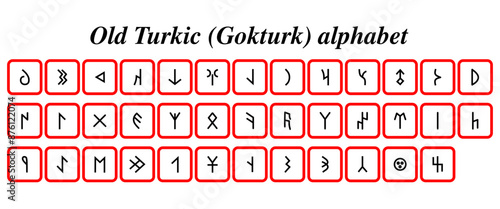Old Turkic alphabet, Göktürk alphabet, Orkhon script, Orkhon alphabet, Orkhon-Yenisey script , gokturk script