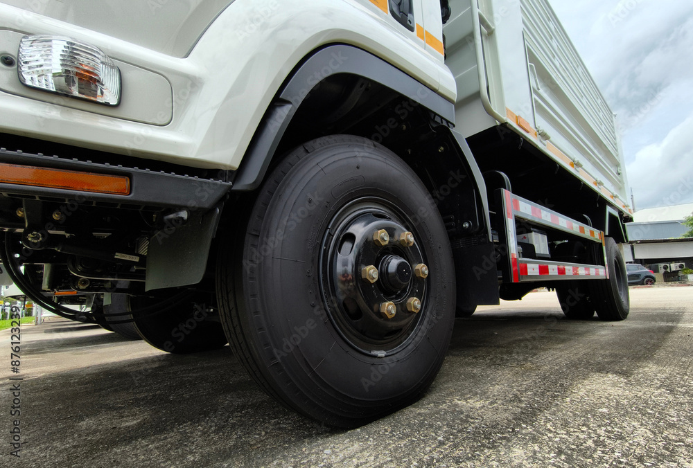 Fototapeta premium Truck are parked beside each other in a parking area