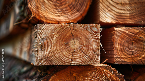 Stacks of Lumber and Building Materials on Warehouse Storage